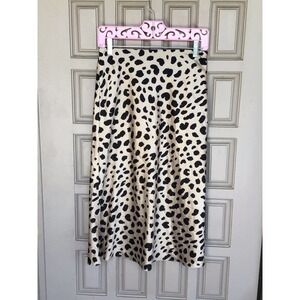 e.ssue Midi Slip Skirt SzS Animal Print Elastic+ Side Zip Pre-Owned